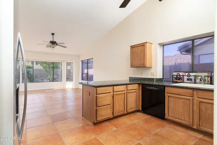 Kitchen with granite counters