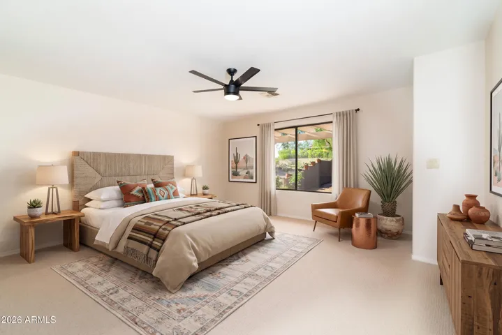 Primary bedroom with virtual staging