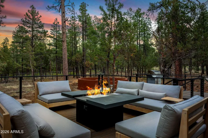 Fire place on the deck