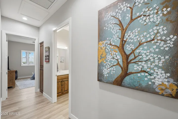 split floor plan- hallway