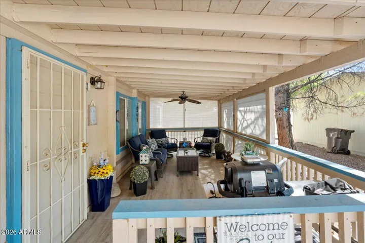 Shaded covered patio