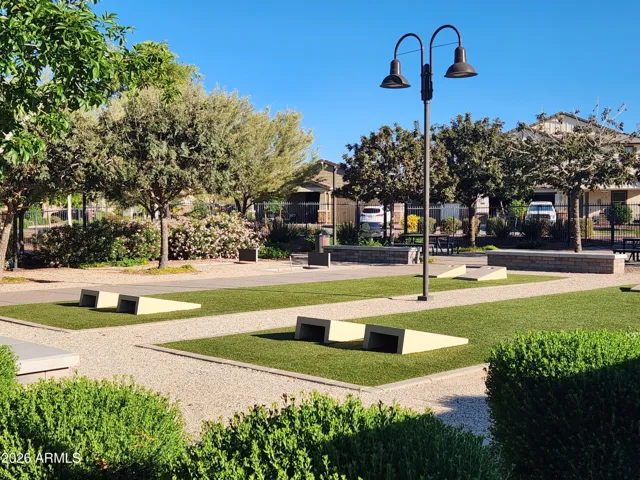 Corn hole and horse shoes at community center.