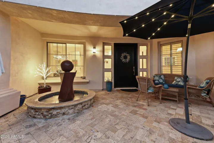 Gated courtyard for extra privacy and newly updated fountain and citris tree