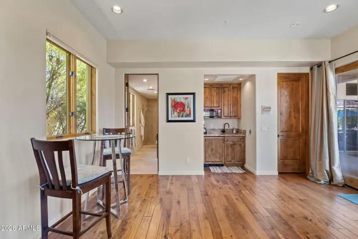 Casita with builtin fridge , microwave and custom sink.