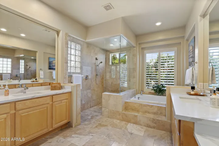 Primary bath with new quartz counters