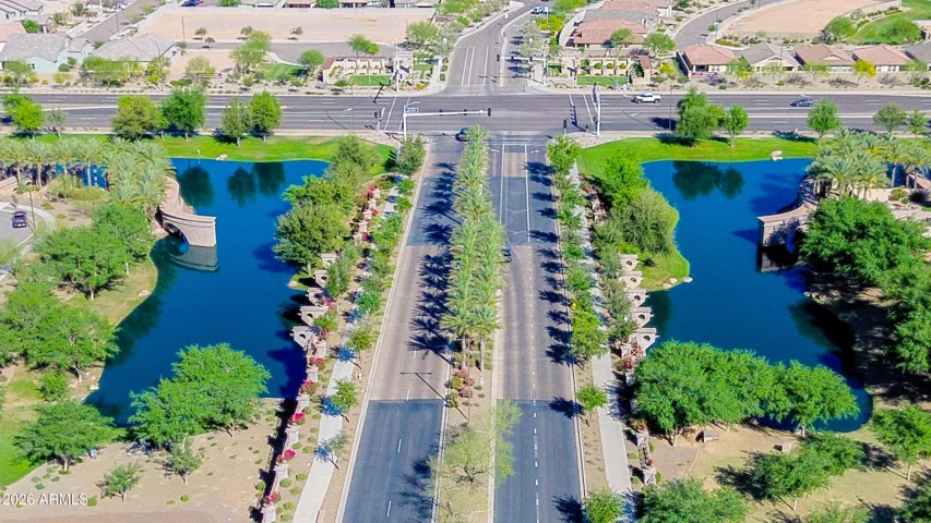Entry into community with beautful fountains