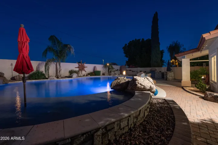Backyard at dusk