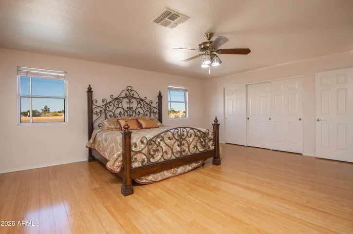 Upstairs primary room with view