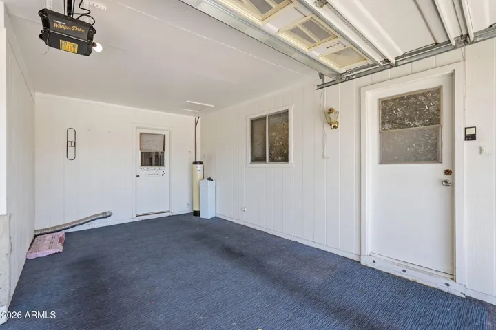 Extra long garage space.
