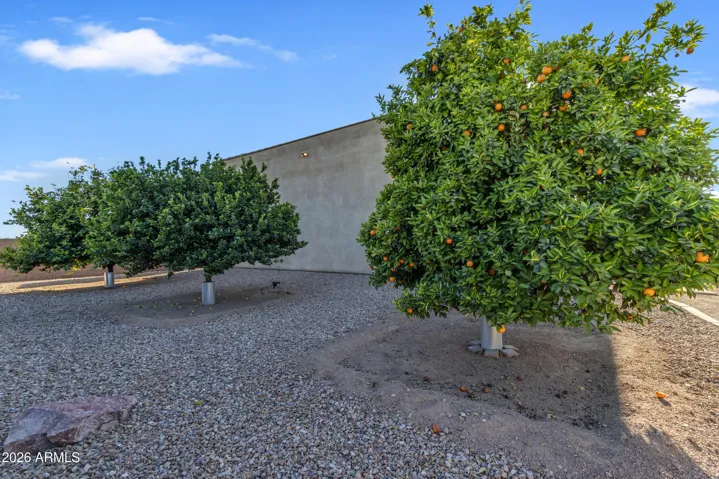 Located behind shop