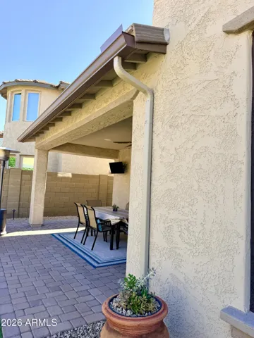 Rain Gutters on back and court yard patios.