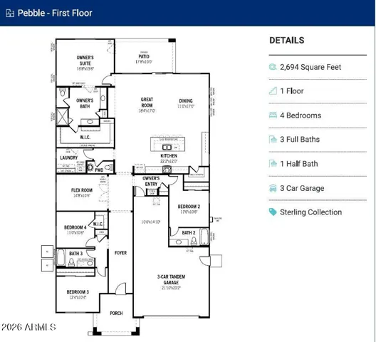 Base floorplan shown. Actual floorplan may vary based on architectural options not shown, when applicable.