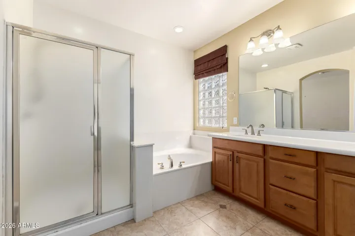 Separate tub and shower