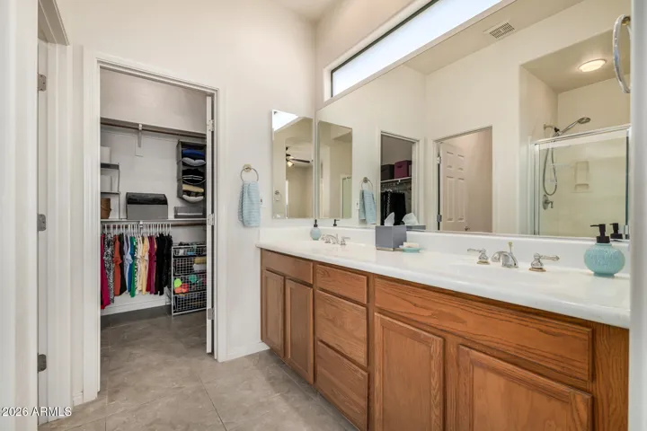 Primary Bathroom Vanity with dual sinks