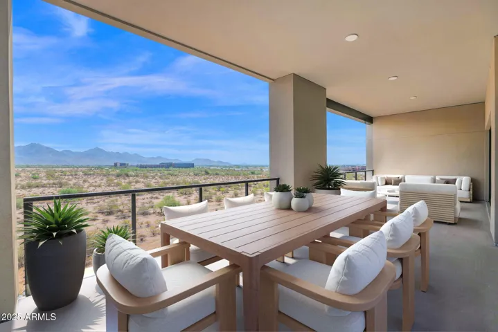Expansive 39' x 13' terrace facing east.