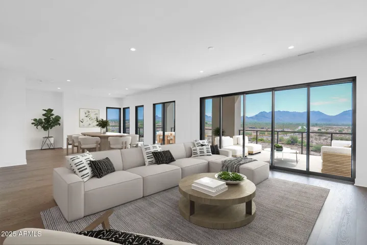 Top floor residence with picture windows.
