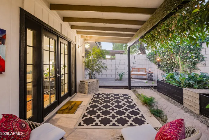 Backyard living is calling! Private space with covered patio, garden space, and more…
