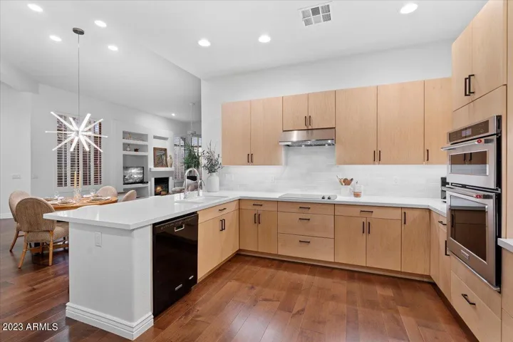 Stunning natural maple cabinetry