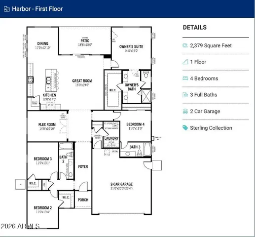 Base floorplan shown. Actual floorplan may vary based on architectural options not shown, when applicable.