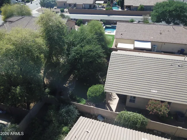 very shaded and private back yard