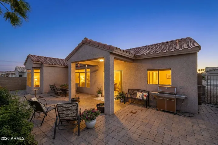 Backyard with pavers
