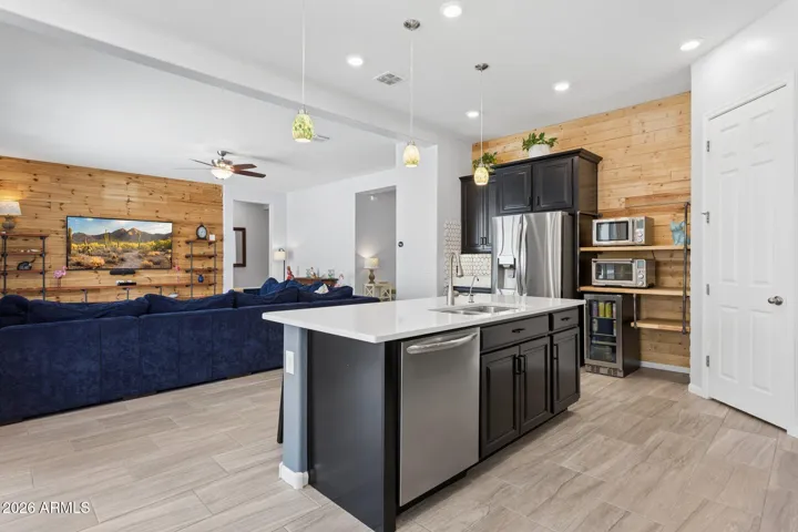 Consistent wood accents throughout adds warmth and character