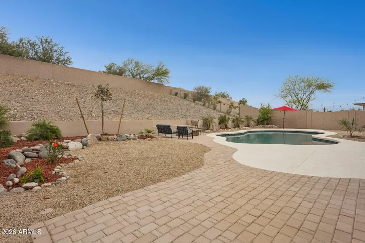 Generous paver patio that extends the living space outdoors