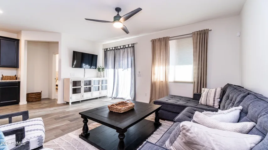 After being outside all day, relax and watch a movie in this cozy space.