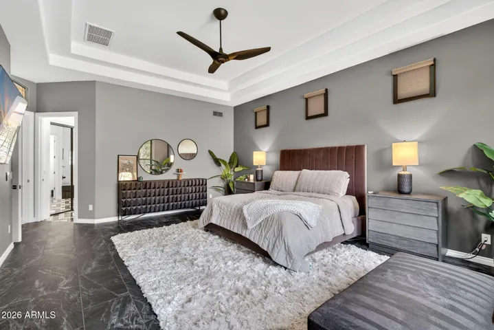 ...with porcelain tile flooring