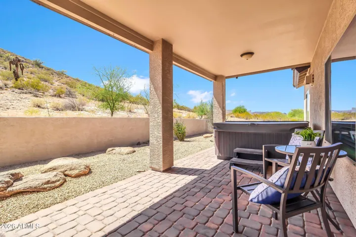 Back patio with spa