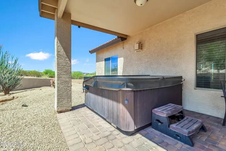 Back patio with spa