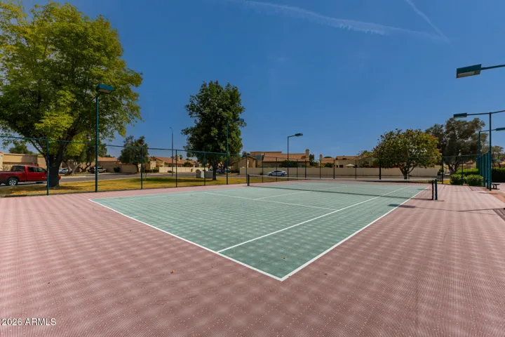 Community tennis court.