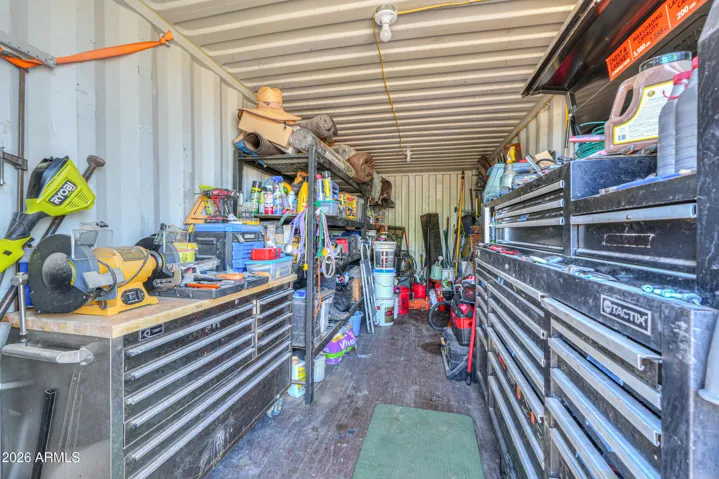 The HE CAN or work shop with lights and electrical