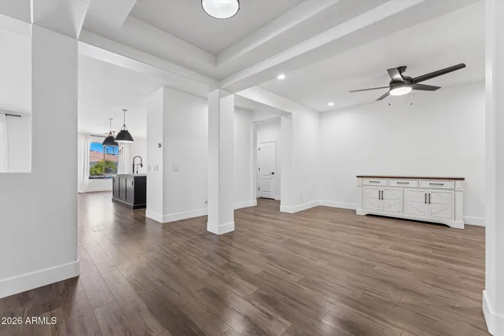 3 flexible livings spaces to be used for whatever you need... playroom, dining room, game room, den... the list goes on!