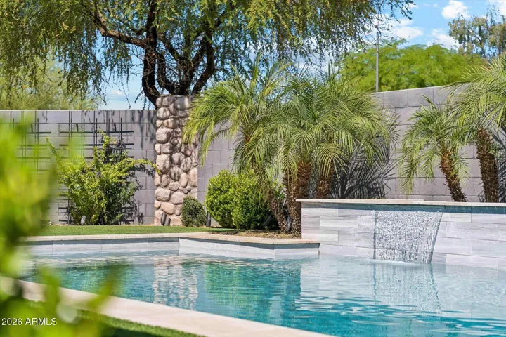 Beautiful water feature, cooling system so a summertime swim is actually refreshing.