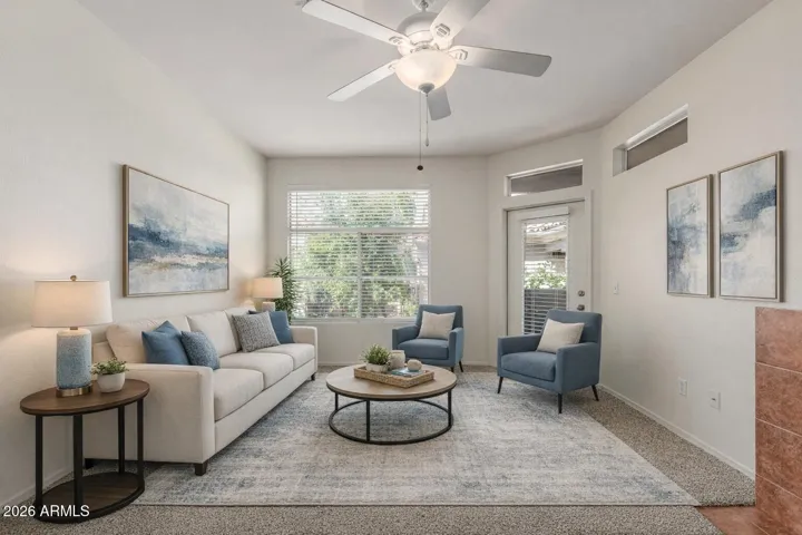 Virtually staged living room
