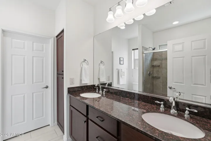 Double vanities in the primary ensuite