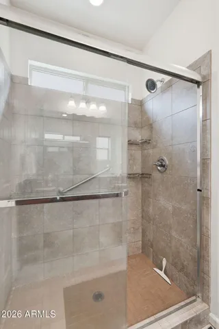 Tile shower in the primary ensuite