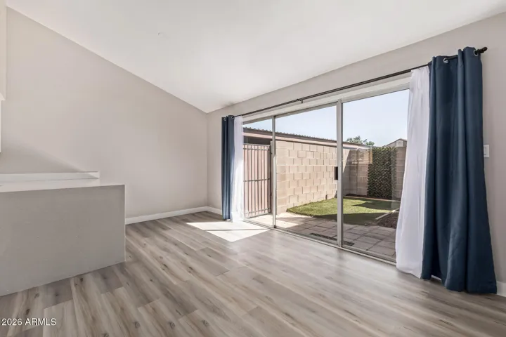 Dining room area to kitchen