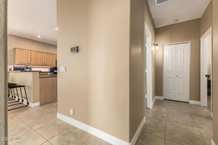 Wide hallway leading to bedrooms - all new 4" baseboards too!