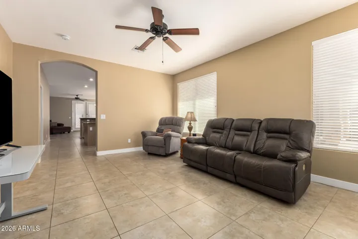 Beautiful tile flooring in front living area too!