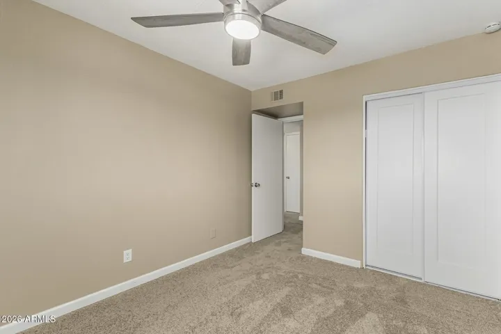 Bed 2 with recently installed Ceiling Fan
