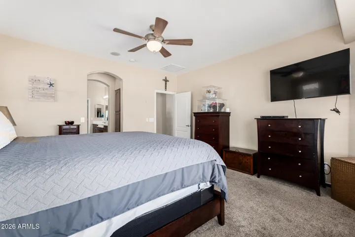 The primary suite is not only spacious but it is also away from the flex space and bedrooms!