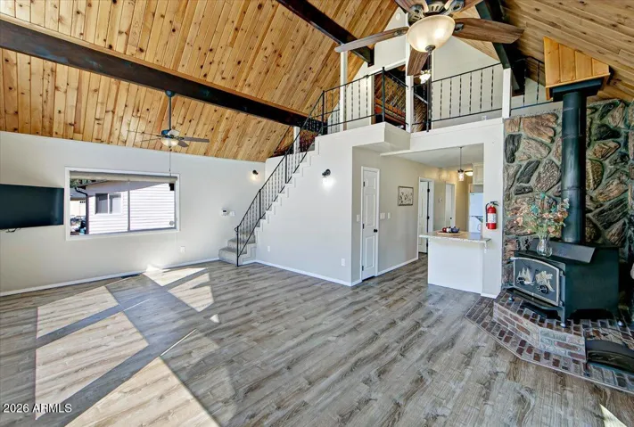 W/ Cozy Wood Burning Stove