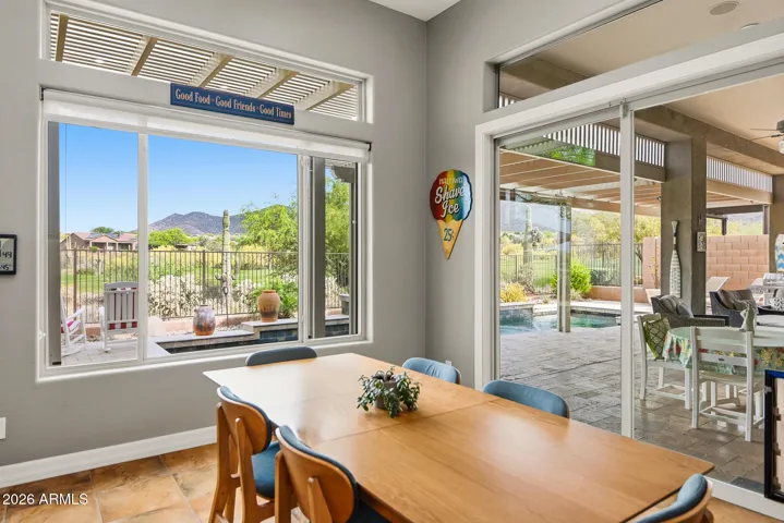 Lovely kitchen with slider door to covered patio