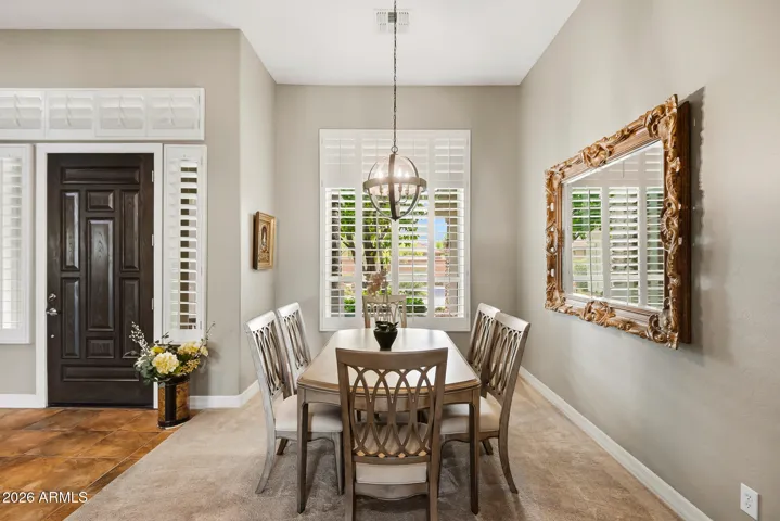 Flex space can be used for dining or conversation area.
