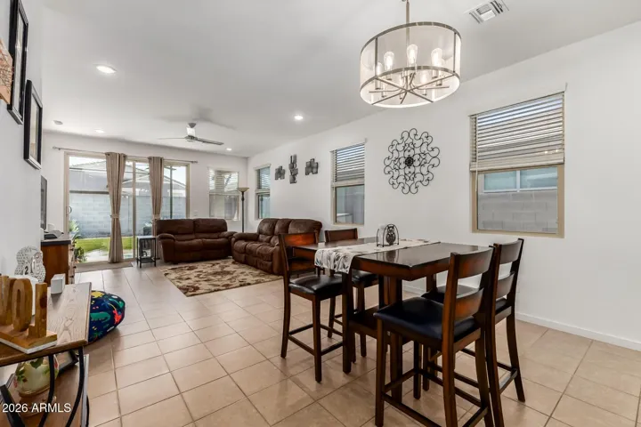Great Room large enough for full size dining room table and giant sectional