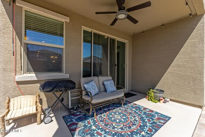 Architectural designed recessed Patio: Not an overhang covered by tare paper roof.
