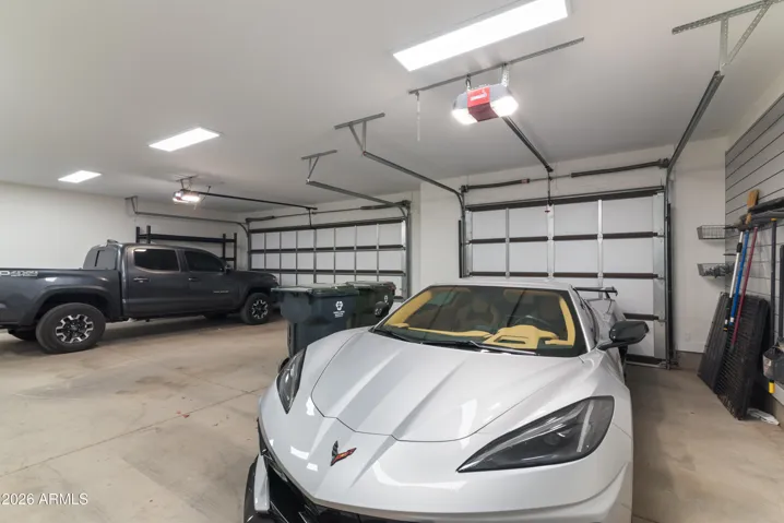 Garage motors are connected to WIFI; 220 outlet available for electric vehicles