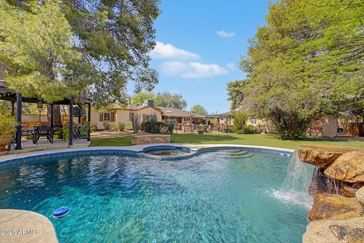 Diving Pool and Lush Back Yard